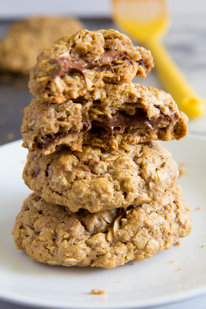 brown butter oatmeal cookies stuffed with nutella \\ immaEatThat