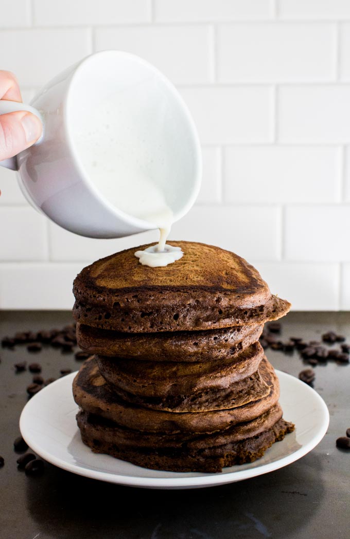 coffee pancakes with milk maple syrup | immaEATthat.com