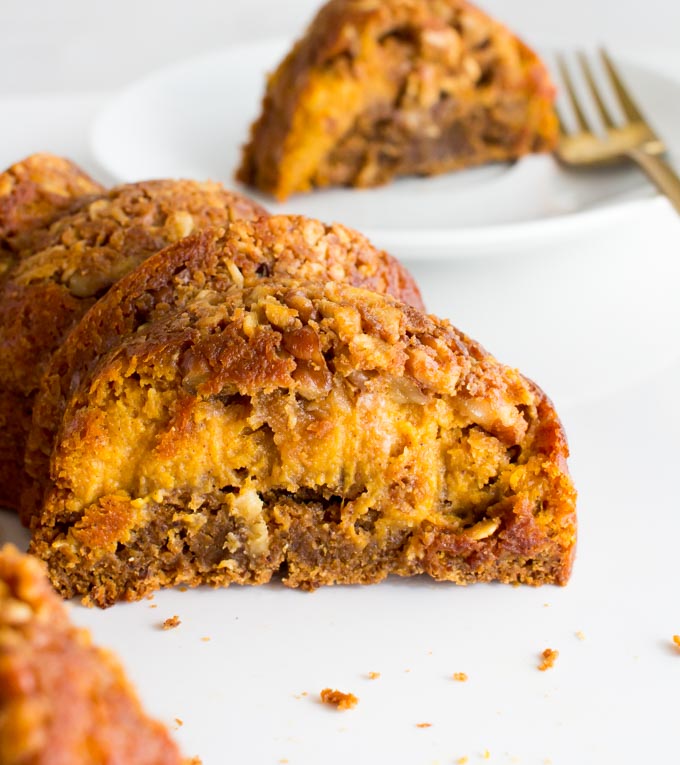 Gingerbread Pumpkin Pie Coffee Cake. The perfect sweet addition to Thanksgiving or Christmas menus! | immaEATthat.com
