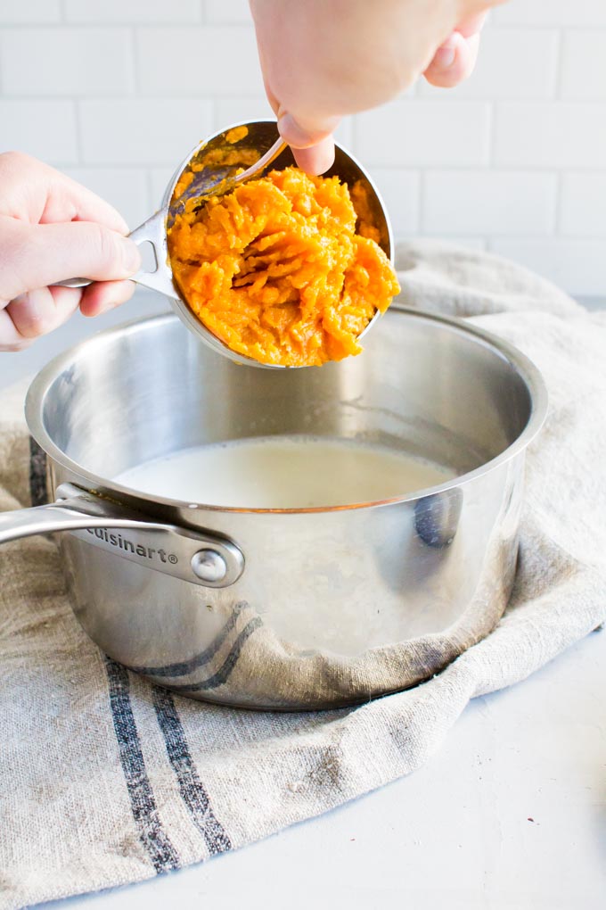 Sweet Potato Casserole Steel Cut Oats. The perfect use for Thanksgiving leftovers. | immaEATthat.com