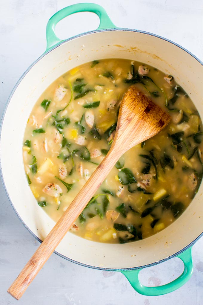 Parmesan Bean and Chicken Sausage Soup | immaEATthat.com