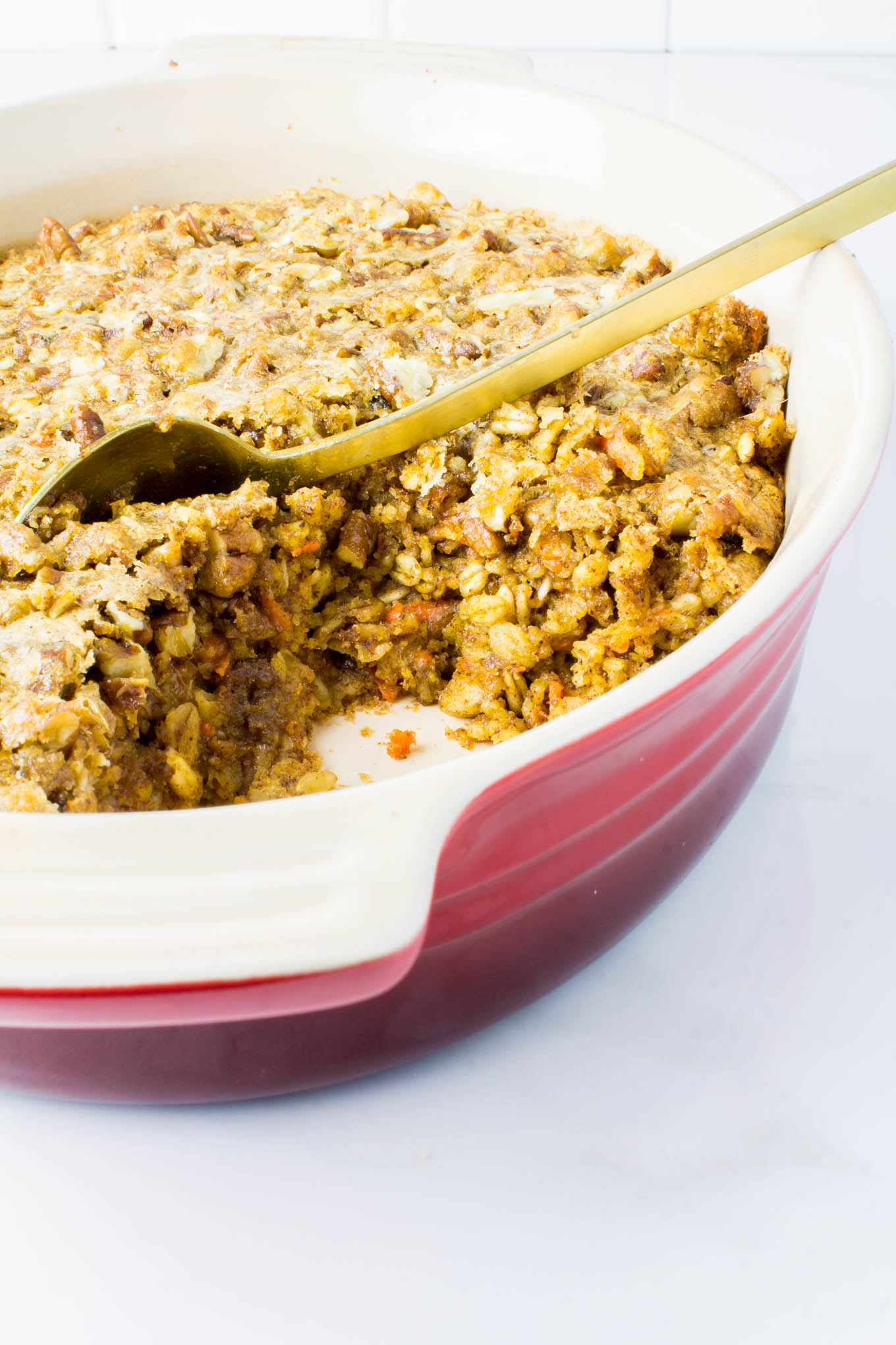 carrot cake baked oatmeal with pecan streusel | immaEATthat.com