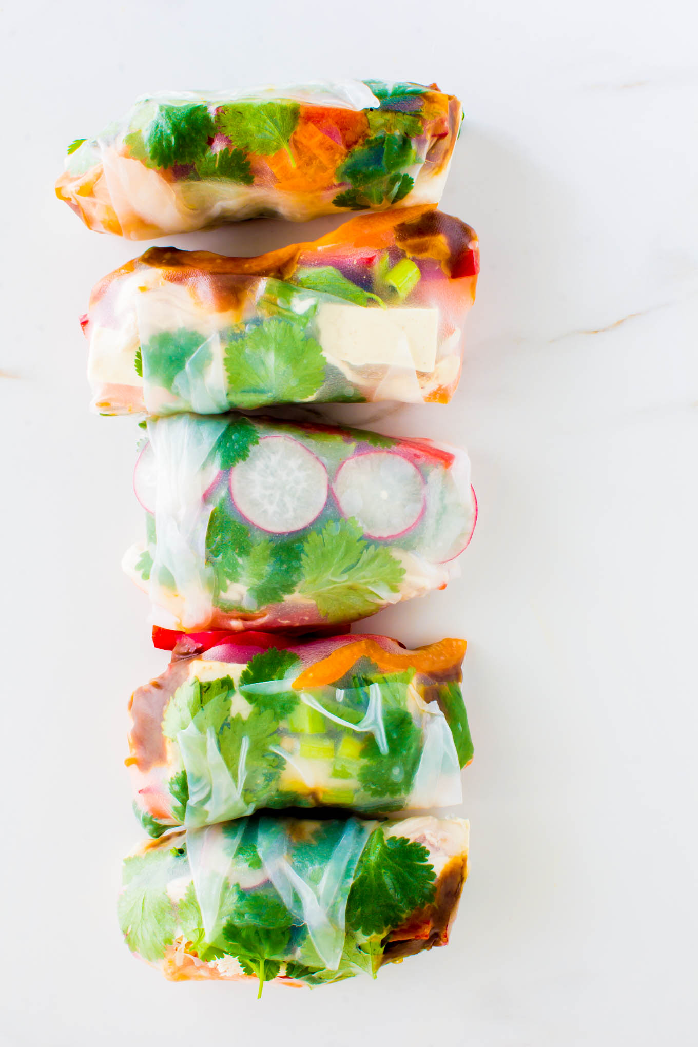 simple spring rolls with sesame peanut butter sauce | immaEATthat.com