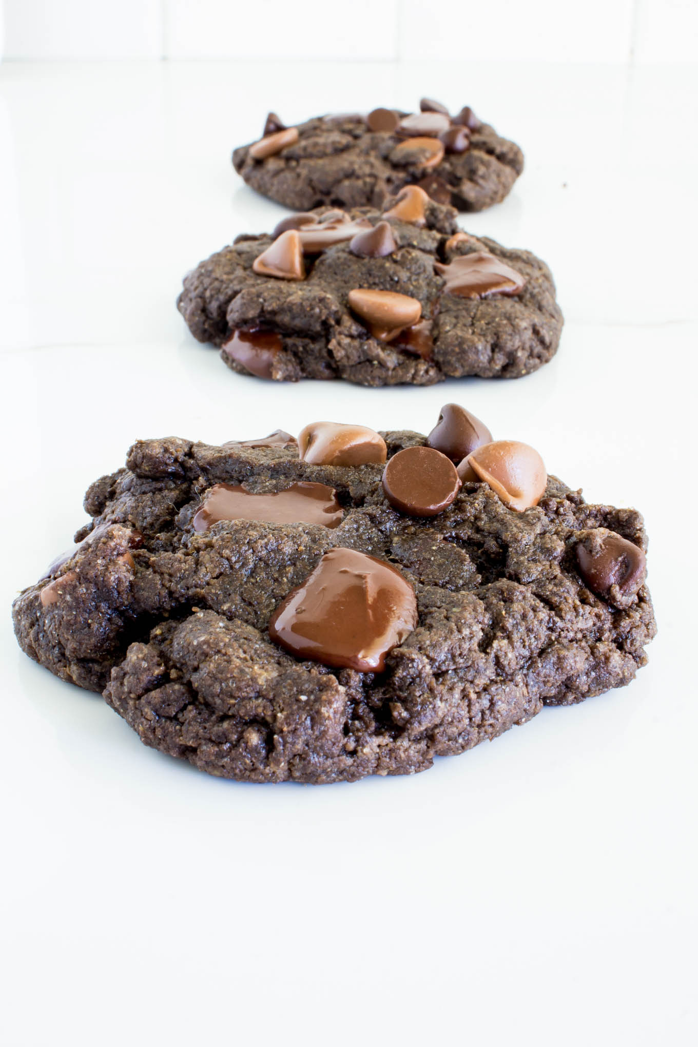 fudgy vegan triple chocolate cookies | immaEATthat.com