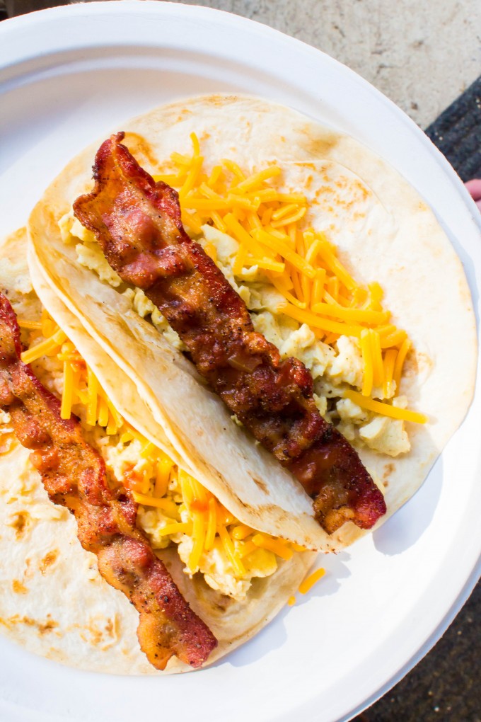 bacon + cheese + egg breakfast tacos | immaEATthat.com